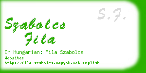 szabolcs fila business card